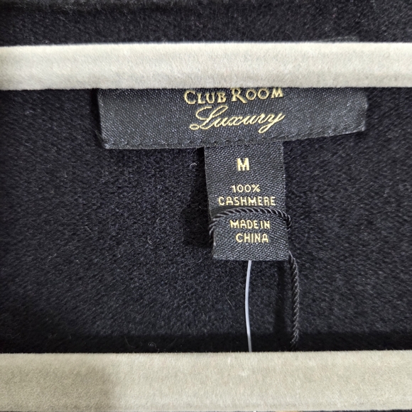 NWT Men's Cashmere Cardigan Sweater by Club Room Black Size Medium - Picture 6 of 11